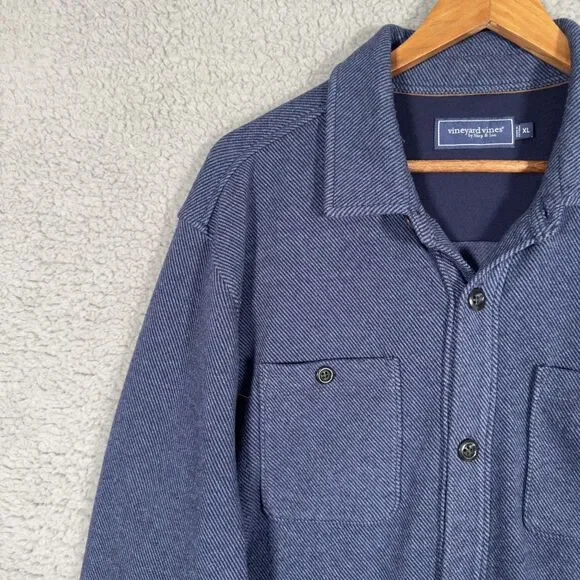 Vineyard Vines Mens XL Blue Calmwater Shirt Jacket Shacket Button Up - Picture 2 of 10